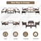 Costway 7PCS Patio Rattan Furniture Set Cushioned Loveseat Sofa Ottoman Table